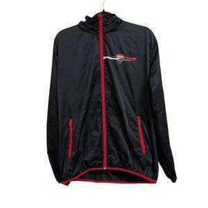 Ducati Corse nylon track jacket windbreaker zip up with packable hood size XL